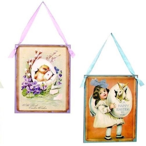 Easter Vintage  Reproduction Postcard Print Hanging Plaque New *CHOICE * - Picture 1 of 7